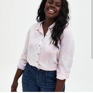 216- Lizzie Rayon Twill Button-Up Long Sleeve Shirt